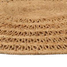 Vidaxl Preproga iz pletene jute 150 cm okrogla