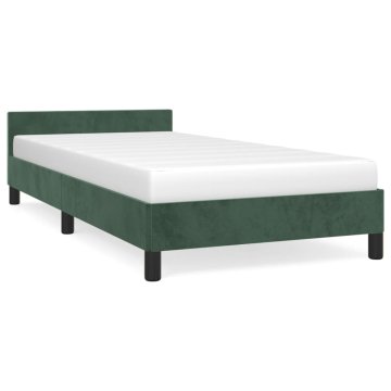 Vidaxl Posteljni okvir brez vzmetnice temno zelen 80x200 cm žamet