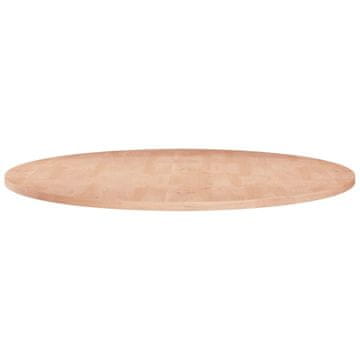 shumee vidaXL Okrogla mizna plošča Ø80x1,5 cm neobdelana trdna hrastovina