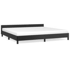 Vidaxl Posteljni okvir z vzglavjem črn 200x200 cm umetno usnje