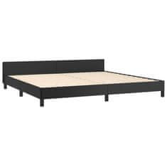 Vidaxl Posteljni okvir z vzglavjem črn 200x200 cm umetno usnje