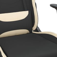Vidaxl Gaming stol z oporo za noge črno in krem blago