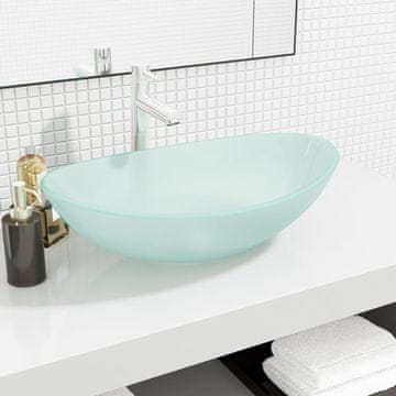Vidaxl vidaXL Umivalnik iz matiranega kaljenega stekla 54,5 x 35 x 15,5 cm