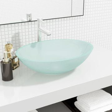 Vidaxl vidaXL Umivalnik iz matiranega stekla 50x37x14 cm