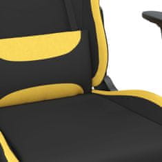 Greatstore Masažni gaming stol z oporo za noge črno in rumeno blago