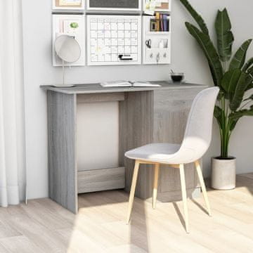 Vidaxl vidaXL Pisalna miza, siva sonoma hrastova, 100x50x76 cm, material na osnovi lesa