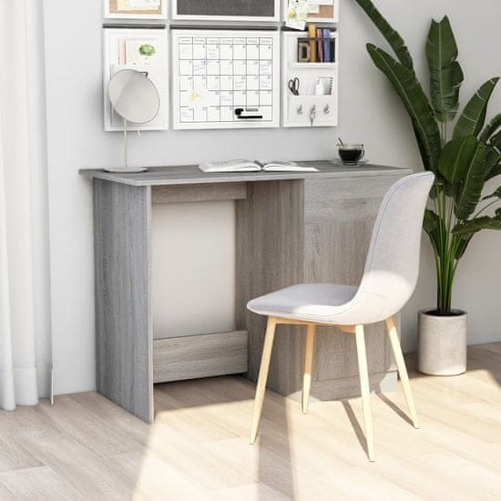 Vidaxl Pisalna miza siva sonoma 100x50x76 cm inženirski les