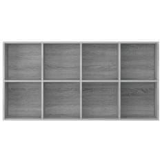 Vidaxl Knjižna omara/komoda siva sonoma 66x30x130 cm inženirski les