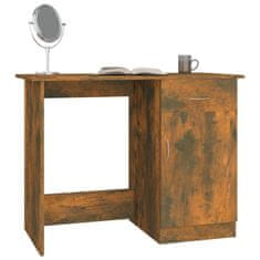 Vidaxl Pisalna miza dimljeni hrast 100x50x76 cm inženirski les