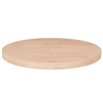 Vidaxl Okrogla mizna plošča Ø30x2,5 cm neobdelana trdna hrastovina