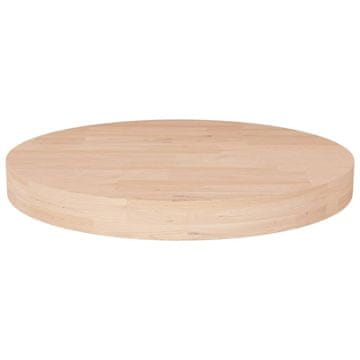 shumee vidaXL Okrogla mizna plošča Ø50x4 cm neobdelana trdna hrastovina