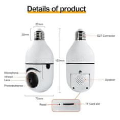 Mormark Prenosna varnostna kamera v obliki žarnice, 1080p - BULBCAM