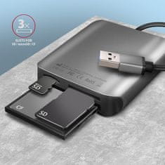 CRE-S3, USB-A 3.2 Gen 1 - bralnik kartic SUPERSPEED, 3 reže in veliko SD/microSD/CF, podpora UHS-II