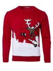 Wayfarer Božični pulover z jelenom Drunk Reindeer rdeča S