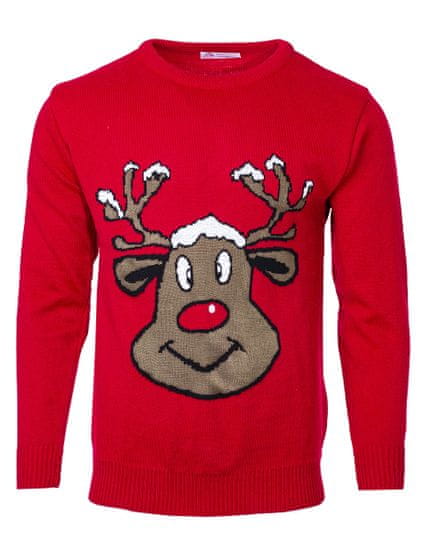 Wayfarer Božični pulover z jelenom Reindeer rdeča