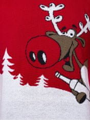 Wayfarer Božični pulover z jelenom Drunk Reindeer rdeča S