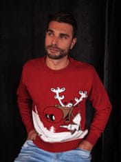 Wayfarer Božični pulover z jelenom Drunk Reindeer rdeča S