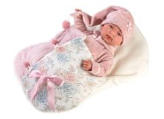 Llorens 84450 NEW BORN - realistična lutka dojenčka z zvoki in mehkim tekstilnim telesom - 44 cm