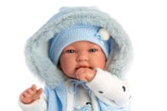 Llorens 84439 NEW BORN - realistična lutka dojenčka z zvoki in mehkim tekstilnim telesom - 44 cm