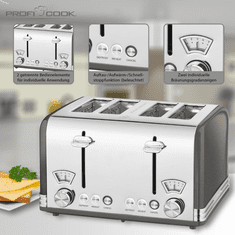 ProfiCook TA 1194 ANT toaster VINTAGE 4 toasti