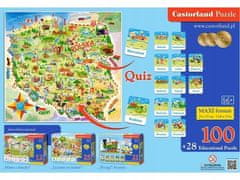 JOKOMISIADA Castorland Zemljevid Poljske 100 el in kviz Puzzle CA0010