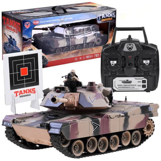 JOKOMISIADA Realistic Us M1a2 Tank Shoots +Pilot Rc0252mo