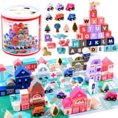 JOKOMISIADA Drevesne kocke City mat puzzle sorter ZA3992