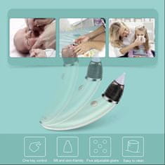 Cool Mango Otroški nosni aspirator, odstranjevalec odvečne sluzi iz nosu dojenčkov in otrok, kompakten in prenosljiv ekstrator smrklja primeren za doma kot tudi potovanja, naprava ima 4 različnih– Aspirator