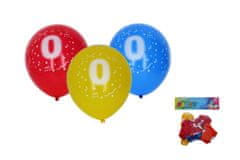 Napihljiv balon 30 cm - komplet 5, s številko 0
