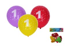 Napihljiv balon 30 cm - komplet 5 balonov s številko 1