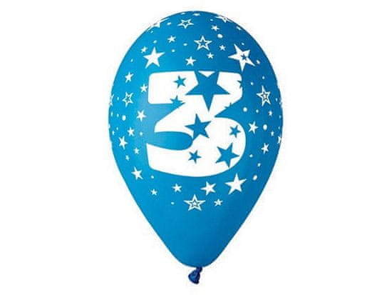 Napihljiv balon - komplet 5 kosov NUMBER "3"