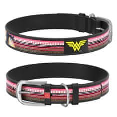 WAUDOG Usnjena ovratnica Wonderwoman DC COMICS črna, rdeča 18-24 cm, širina: 9 mm