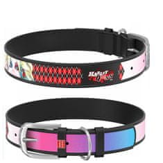 WAUDOG Usnjena ovratnica Harley Quinn DC COMICS črna, roza 29-38 cm, širina: 20 mm
