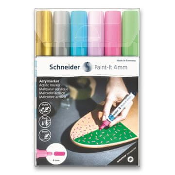 Schneider Akrilni marker Paint-It 320 - komplet V2, 6 barv