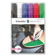 Schneider Akrilni marker Paint-It 320 - komplet V1, 6 barv