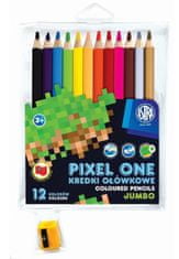 Astra Crayons Pixel One 12 kosov Jumbo z ostrivalom za svinčnike