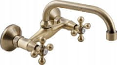 shumee Retro starinska medeninasta stenska pipa za umivalnik Stilo