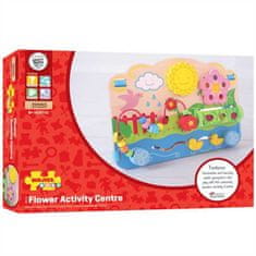 Bigjigs Toys Bigjigs Baby Lesena motorna plošča Rože