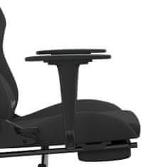 Vidaxl Masažni gaming stol z oporo za noge črno blago