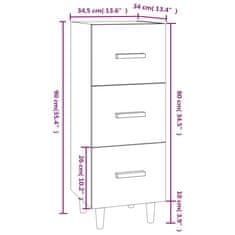 Vidaxl Komoda dimljeni hrast 34,5x34x90 cm inženirski les