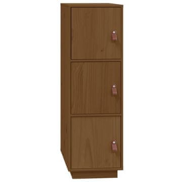 Vidaxl Visoka omara medeno rjava 34x40x108,5 cm trdna borovina