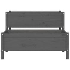 Vidaxl Cvetlično korito sivo 110x84x75 cm trdna borovina