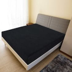 Vidaxl Napenjalna rjuha 2 kosa črna 180x200 cm bombaž