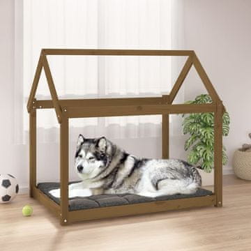 Vidaxl vidaXL Pasja postelja medeno rjava 111x80x100 cm borov les