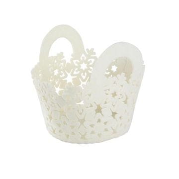 Toro BOŽIČNA KOŠARA OKROGLA 15X15X14CM FILC BELA