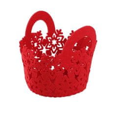 Toro BOŽIČNA KOŠARA OKROGLA 15X15X14CM FILC RDEČA