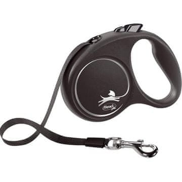 Flexi Black Design S pas 5 m črn 15 kg
