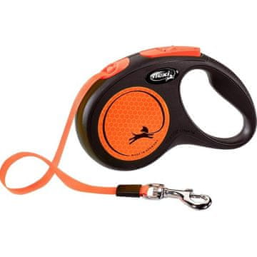 Flexi New Neon S pas 5 m oranžna 15 kg