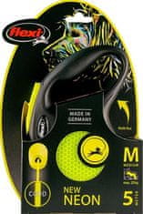 Flexi New Neon M vrv 5 m rumena 20 kg