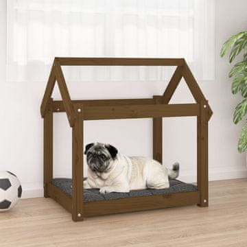 Vidaxl vidaXL Pasja postelja medeno rjava 71x55x70 cm borov les